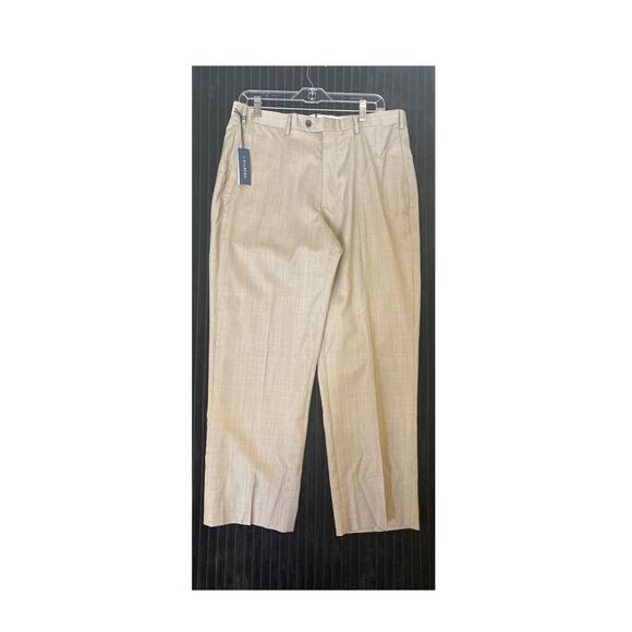 J. Hilburn Italian Fabric Men Trouser/Pant Lined Brown Size 35x32 100% Wool NWT - Picture 1 of 4